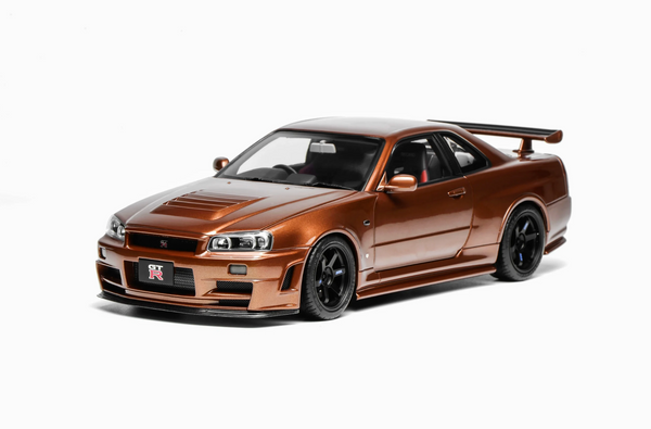 [Pre-Order][1/18 Scale]Nissan Skyline GT-R (R34) by MOTORHELIX Models[Metallic Bronze CUSTOMIZED VERSION]
