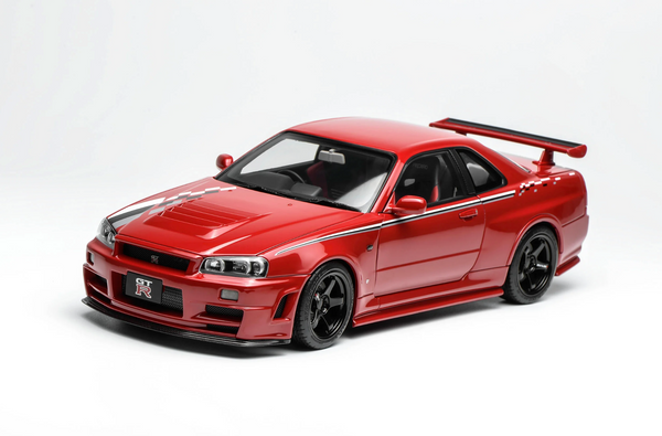 [Pre-Order][1/18 Scale]Nissan Skyline GT-R (R34) by MOTORHELIX Model[Active Red CUSTOMIZED VERSION]